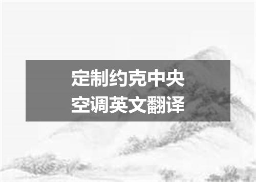 定制约克中央空调英文翻译