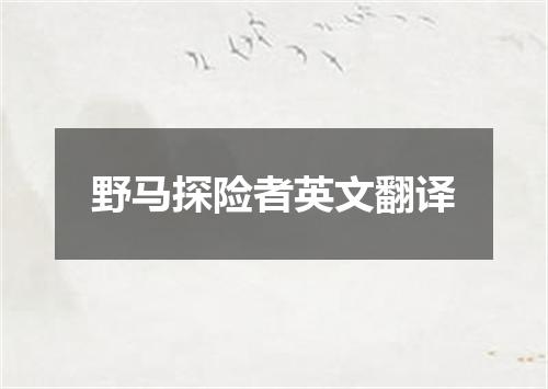 野马探险者英文翻译