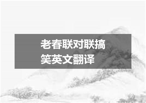 老春联对联搞笑英文翻译