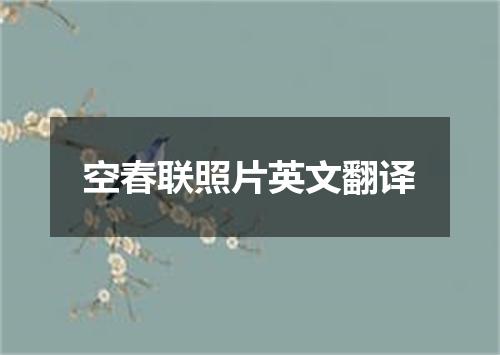 空春联照片英文翻译
