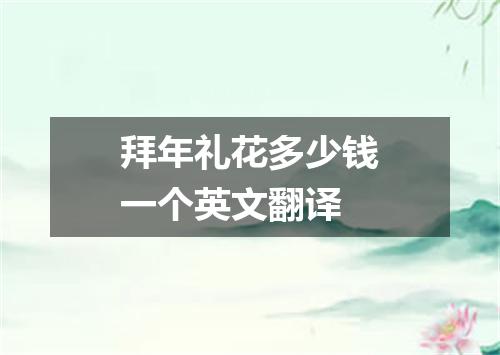 拜年礼花多少钱一个英文翻译