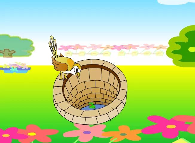 英语寓言故事：坐井观天（Look at the Sky From the Bottom of a Well）