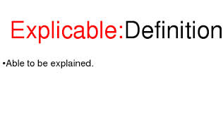 explicable是什么意思