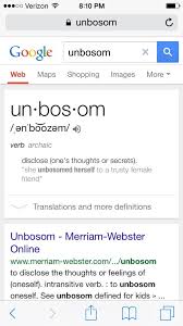 unbosom是什么意思